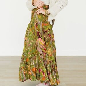 Winton + Waits FEATHERINGTON- GREEN 3-WAY WRAP SKIRT One Size